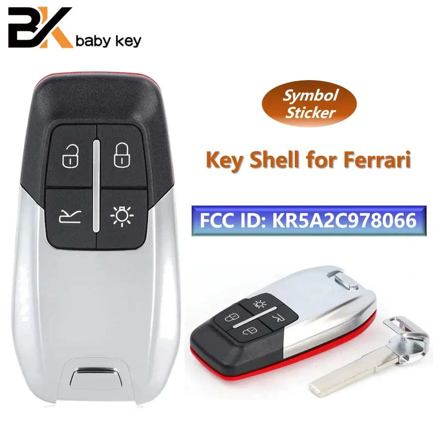 BB Key for Ferrari 458 588 488GTB LaFerrari 2014-2020 4 Buttons Keyless Go Smart Remote Car Key FCC ID: KR5A2C978066 Replacement