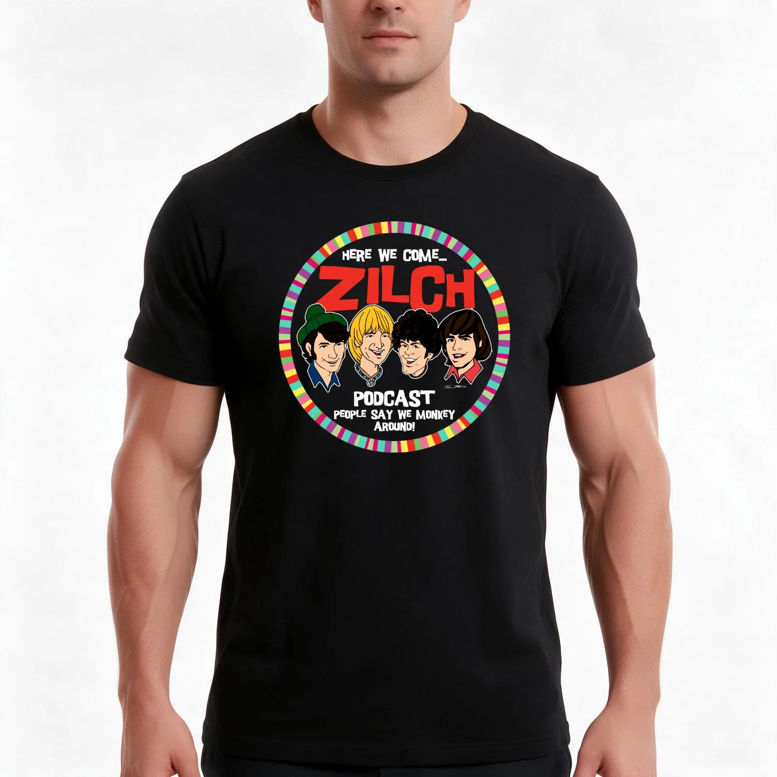 Zilch Podcast! T-Shirt, Summer Casual Cotton Tee, Oversized Streetwear Tops, Vintage Graphic Print, Loose Fit Short Sleeve