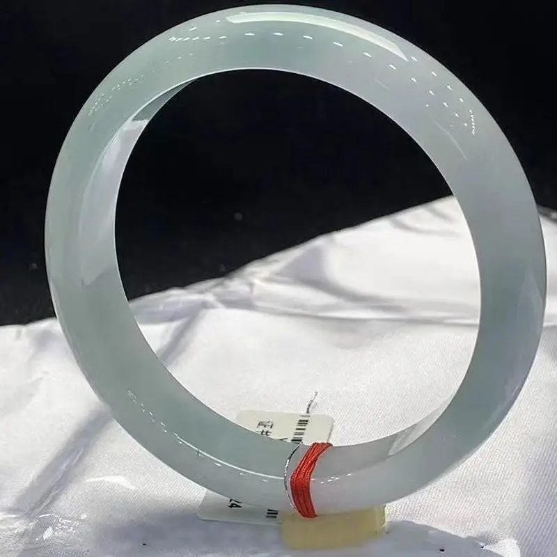 Myanmar ice-type jade bracelet light floral patterns women's style with green hues