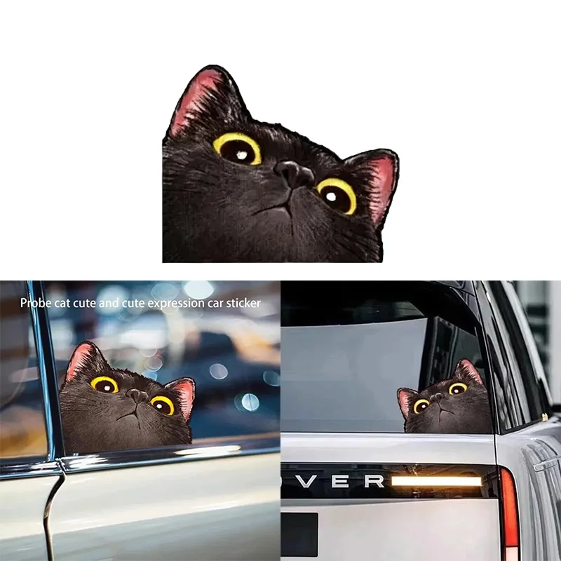 Creative Probe Cat Vinyl Car Stickers, Stickers for Decorating Cars, Motorcycles, Helmets, and Laptops
