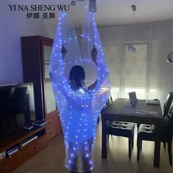 LED Isis Wings Barevná LED motýlí křídla s teleskopickými tyčemi Svítící svítící kostýmní oblečení pro pódiové párty 8 nejlepší prodej LED křídla ISIS - №5