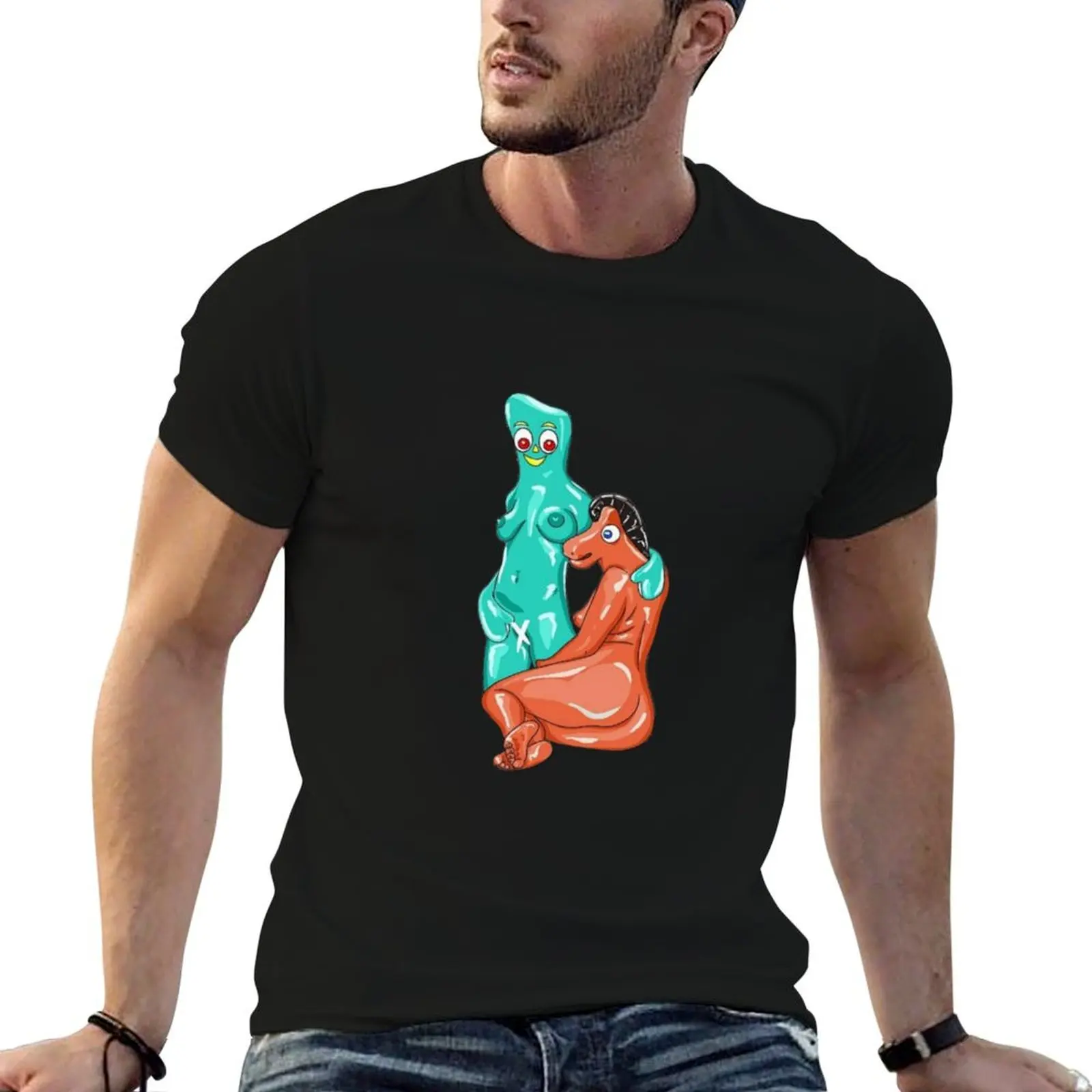 

pokey cartoons And T-Shirt man Gumby package for t-shirt shirt Sumper t designer plain black cotton man