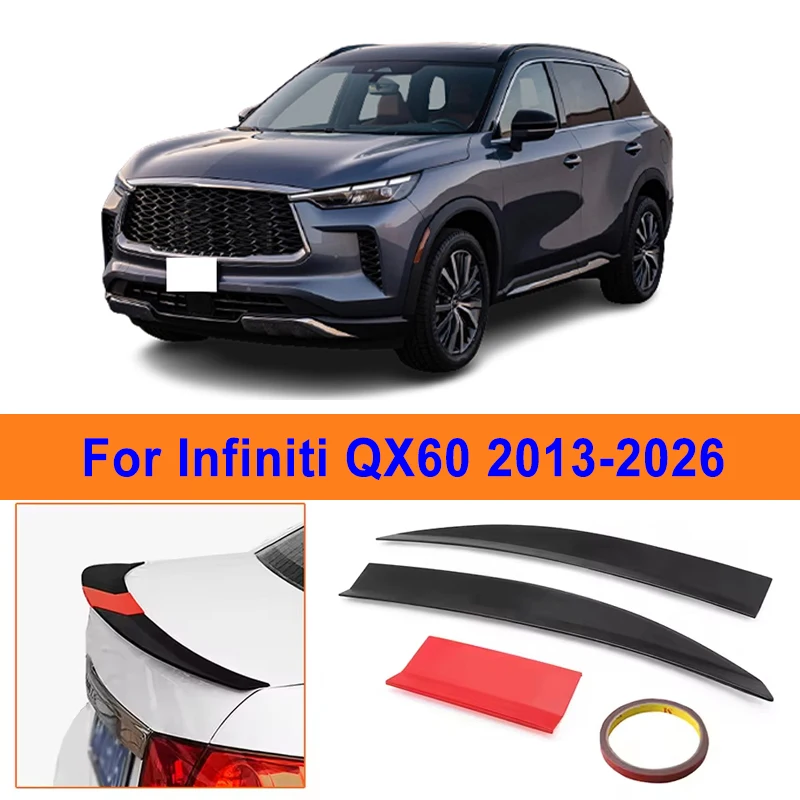 

For Infiniti QX60 2013-2026 3-Section ABS Rear Trunk Spoiler 115-125cm Adjustable Sports Decor Top Wing Car Exterior Parts
