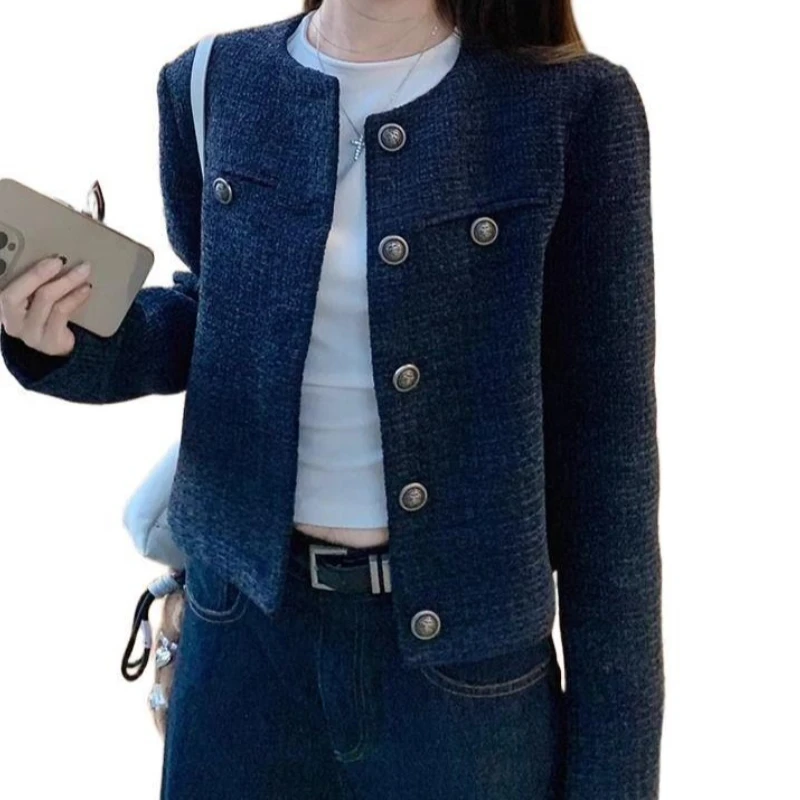 Giacca da donna autunno 2025 nuovo retrò casual corto temperamento di nicchia celebrità coreana tendenza superiore