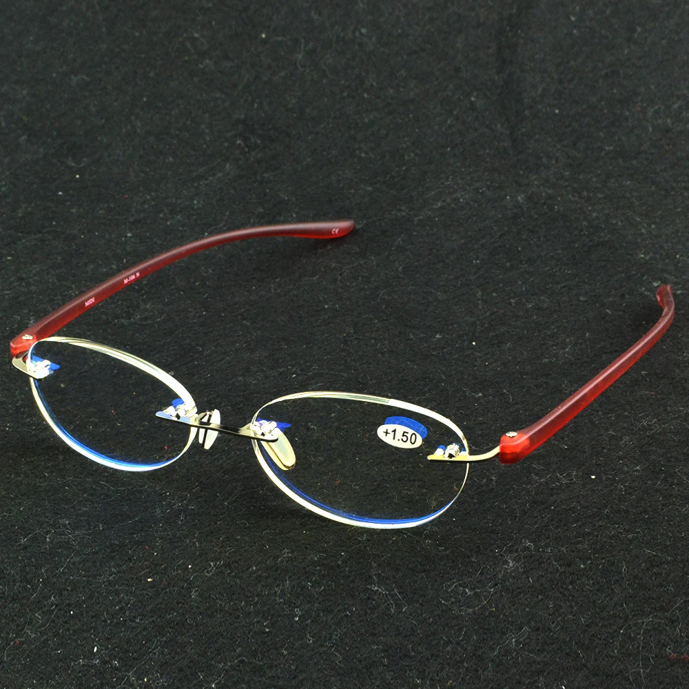 

Безрамные титановые очки для чтения с овальными линзами, от +0,75 до +4, диоптрий, легкие и удобные