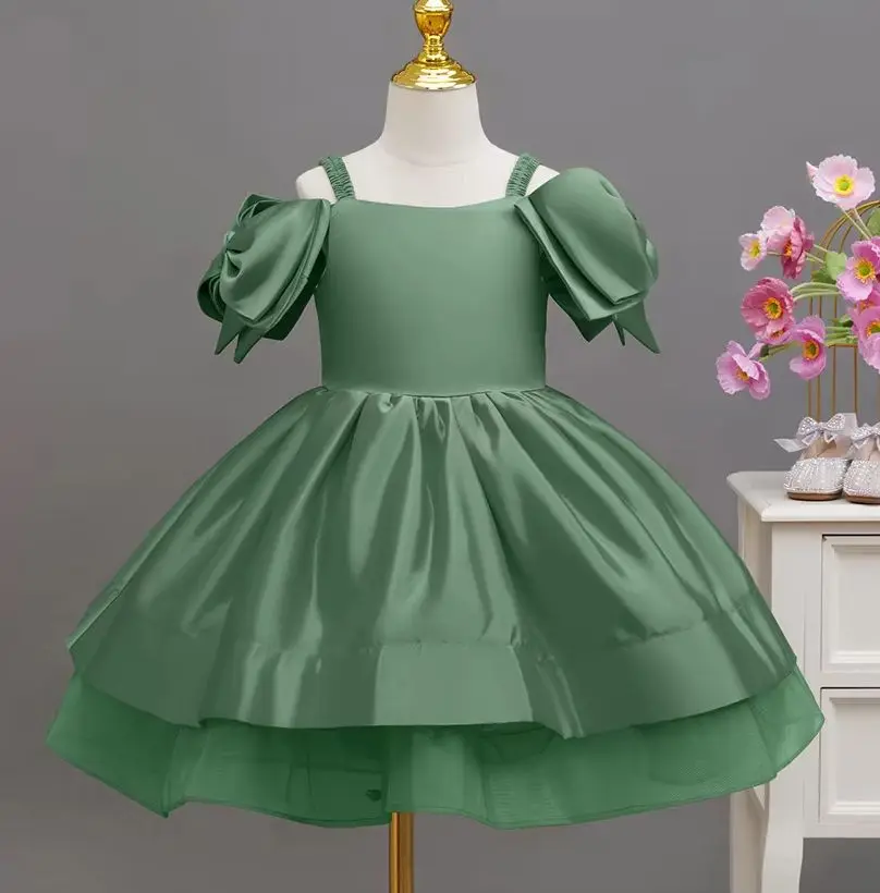 Flower Girl Wedding Dress Girls' Princess Dresses Child White Clothing