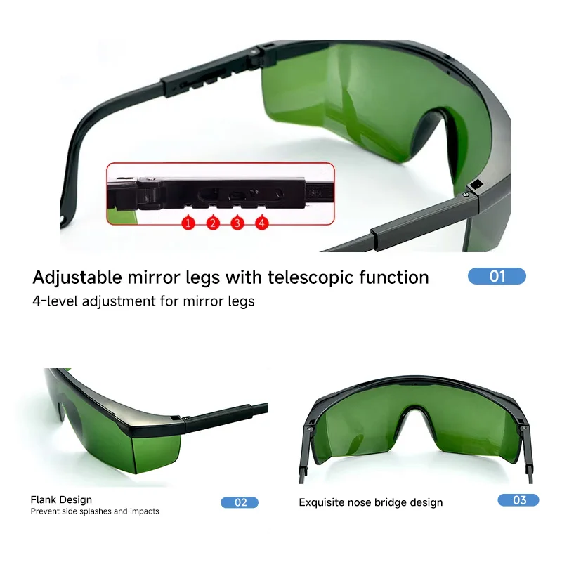 Laser Goggles Eye Protection 200nm-2000nm OD4 Laser Safety Glasses For Fiber Laser Marking Welding Machine IPL Laser Glasses Pro
