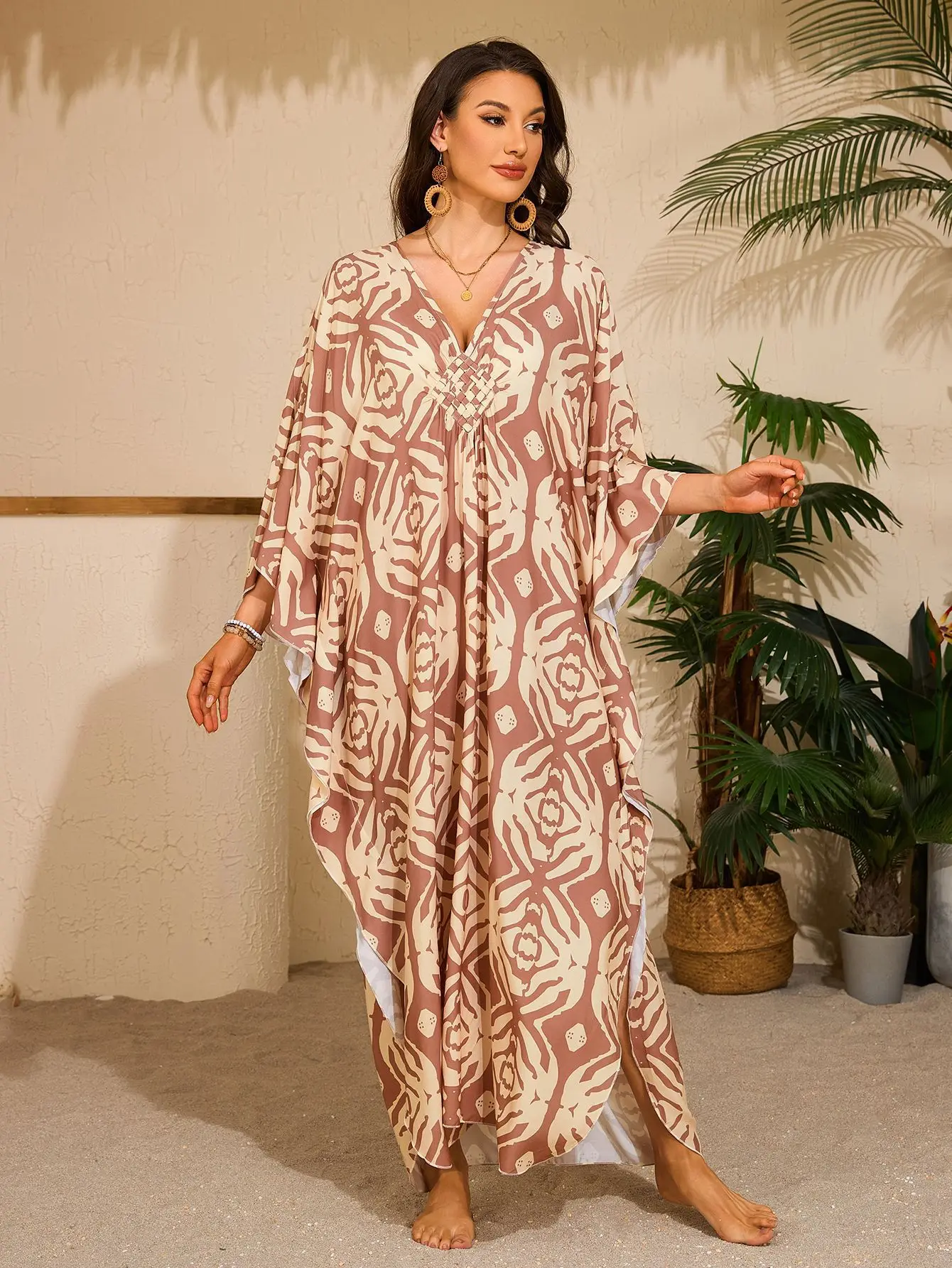 

Kaftan Dresses for Women Stylish Caftans Plus Size Beach Cover up Soft Loungewear
