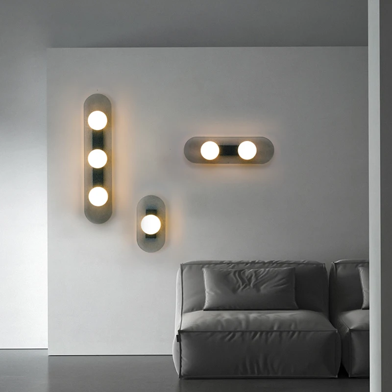 

Creative light luxury bedroom bedside stair light cafe sales department retro medieval glass wall lamp