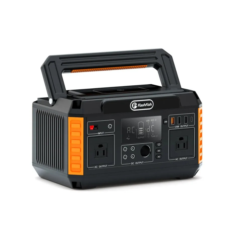 

Flashfish 560W Portable Power Station; 520Wh/140400mAh Solar Generator Backup Power with 2x110V/560W AC Outlets; 5xDC Output