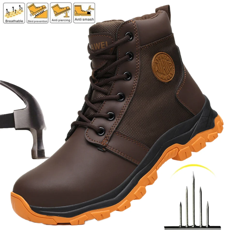 

Slip Resistant Construction Work Shoes Indestructible Safety Shoes Work Hiker Boots Anti-puncture Anti-drop Industrial Shoes