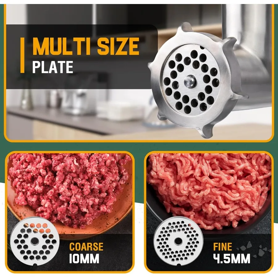 Сверхмощная электрическая мясорубка из нержавеющей стали с двигателем мощностью 0,4 л.с. мощностью 300 Вт для домашнего и коммерческого использования. Идеально подходит для изготовления колбас.