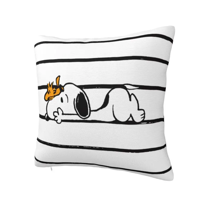 Custom Cute Cartoon Snoopy Cushion Cover 40x40Cm Soft Polyester Throw Pillow Case For Sofa Car SeatDecoration Bedding Pillowcase