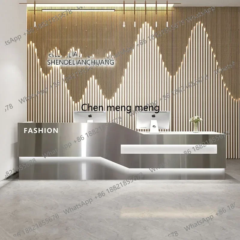 

Luxurious Office Desk Restaurant Reception Supermarket Counter Table Furniture Stores Schreibtisch Cabinet Bank Spa Long Shop