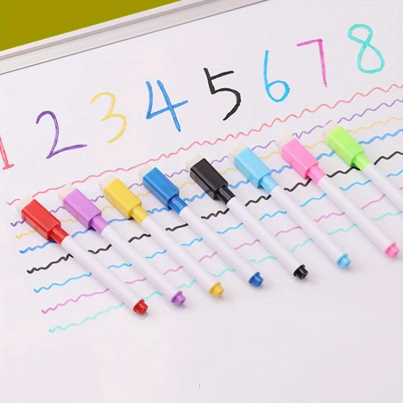 8-Farben Whiteboard-Marker mit Magnetischem Radierer, Geeignet für Büro-Whiteboards, Kalender, Unterricht, Geschenke – Detail 6