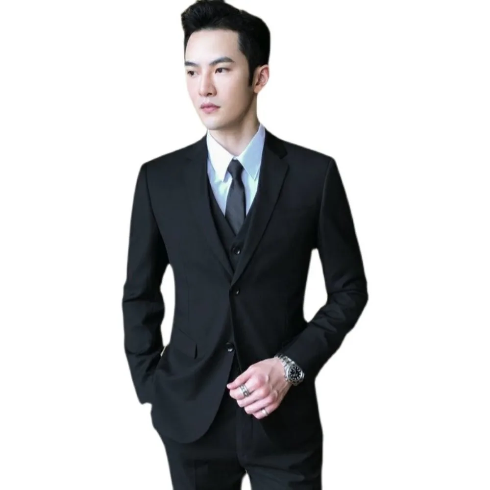 طقم بدلة صيفية للرجال - سترة مناسبة للعمل للعريس وملابس رسمية لحفلات الزفاف من أفضل رجل