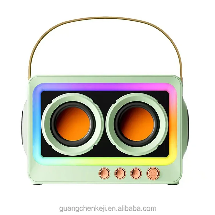 2025 New Macaron Color Premium Sound RGB Flash Dual Horn Portable Outdoor Wireless Speaker