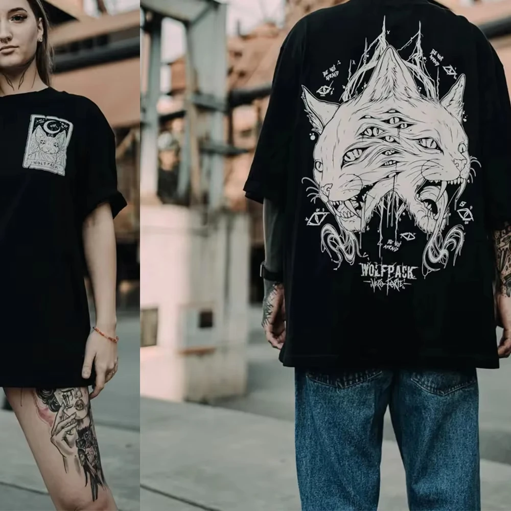 Streetwear Brand Cat - THE MOON Cat ​​Tattoo Style Trendy