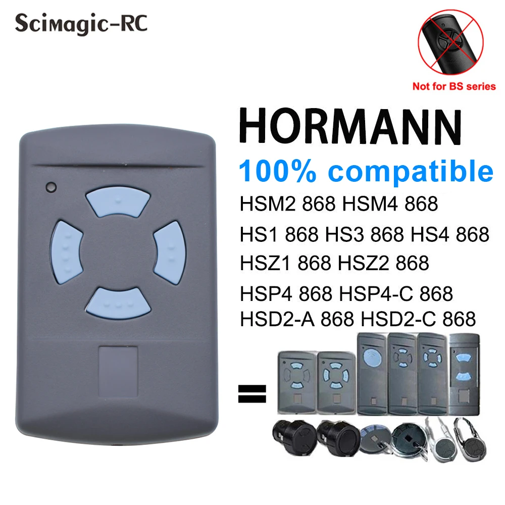 HORMANN 868MHz HSM2 HSM4 HSE4 HSE2 HS1 HS2 HS4 Télécommande de portail de garage, émetteur de détermination, 868.35MHz, 2 pièces