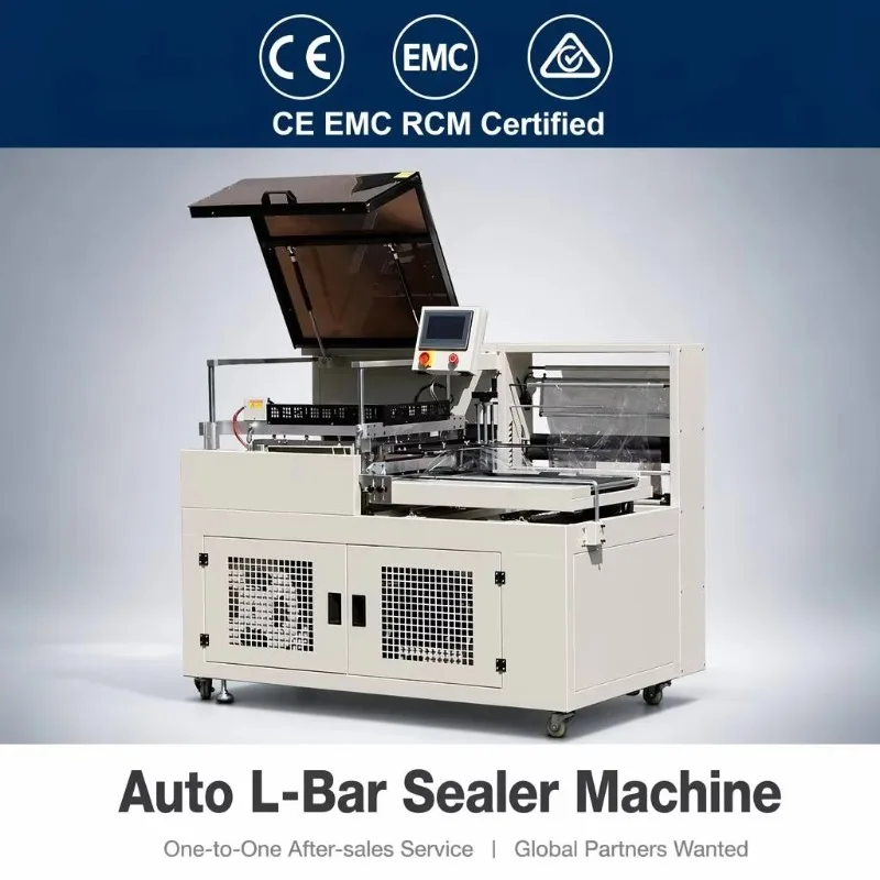 PLC controls the vertical sealing and shrink packaging machine. Transparent window type POF film packaging machine.