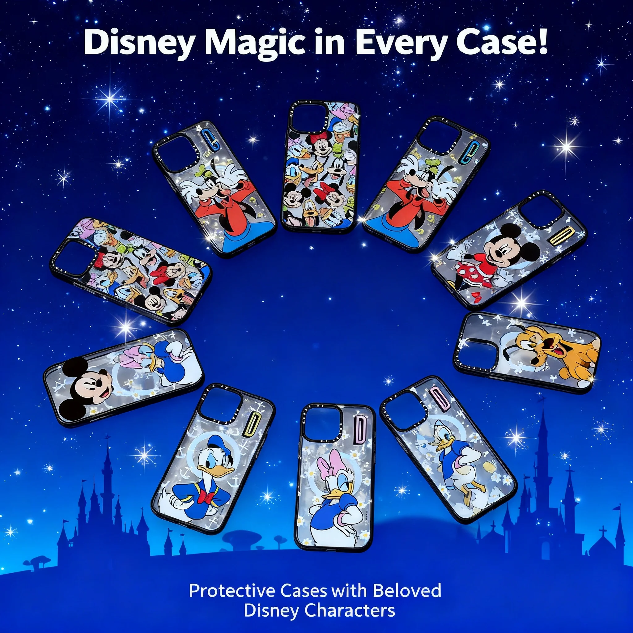 

Mickey Mouse Magnetic Phone Case for iPhone 17 Pro Max 13 12 15 Pro 14 Shockproof Hard Shell Protective Cover