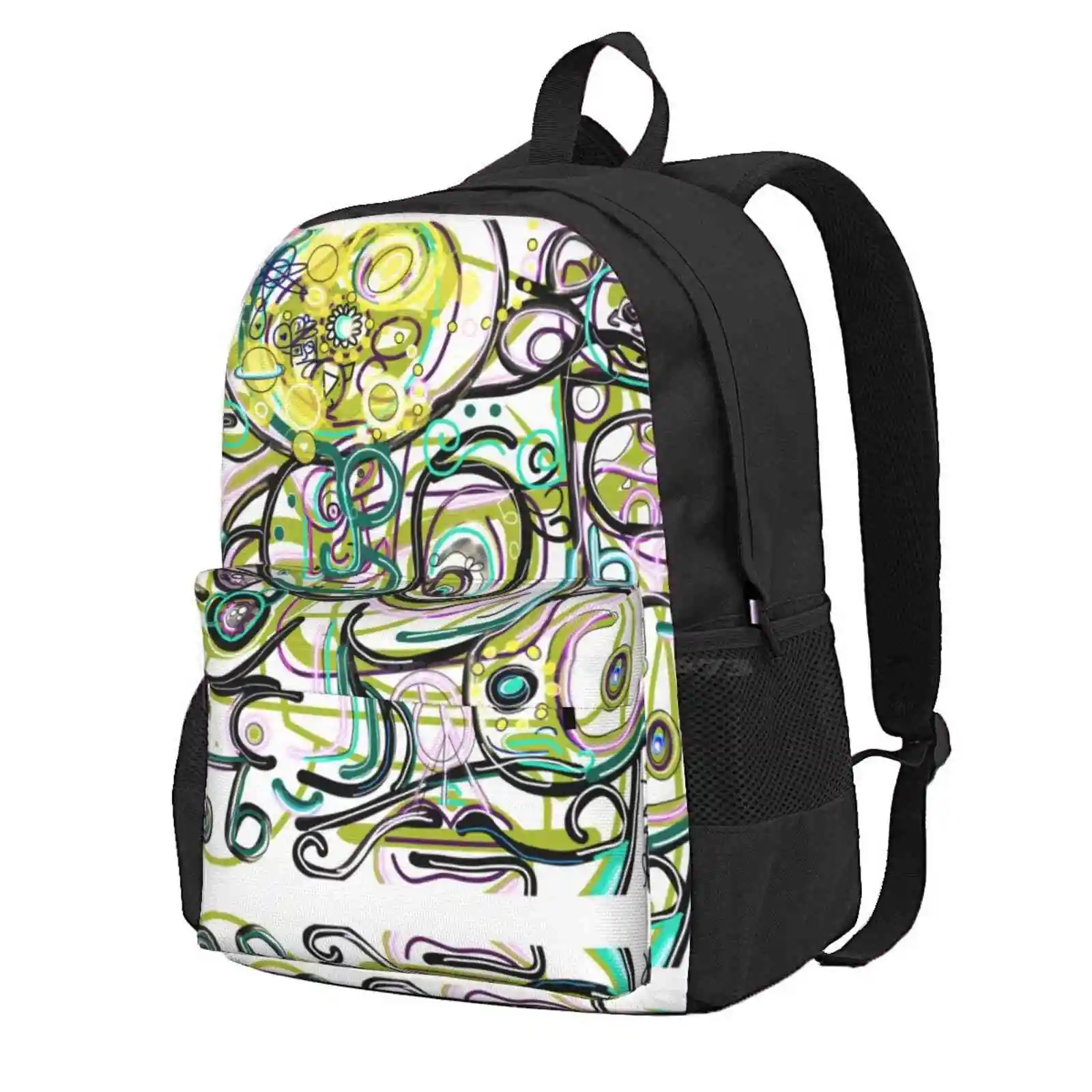 

Intergalactic Star Hot Sale Schoolbag Backpack Fashion Bags Abstract Psychedelic Artsy Face Eyes Trippy Hippie Peace Music