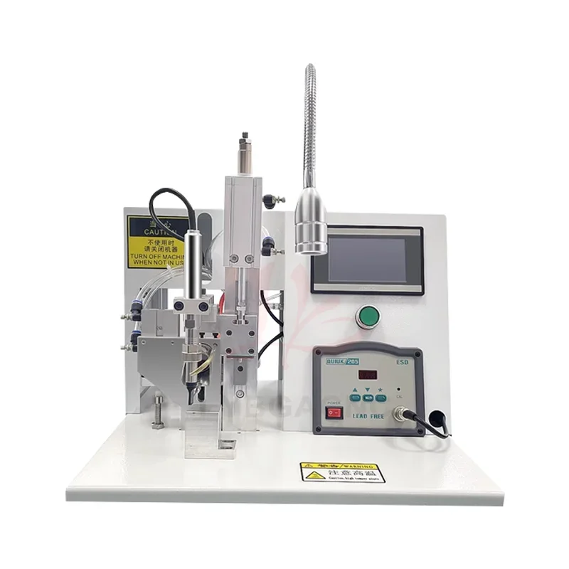 Máquina de solda pneumática semiautomática, alça de metal operada por pé, 200w, canal único e duplo, purificador de fumaça de solda