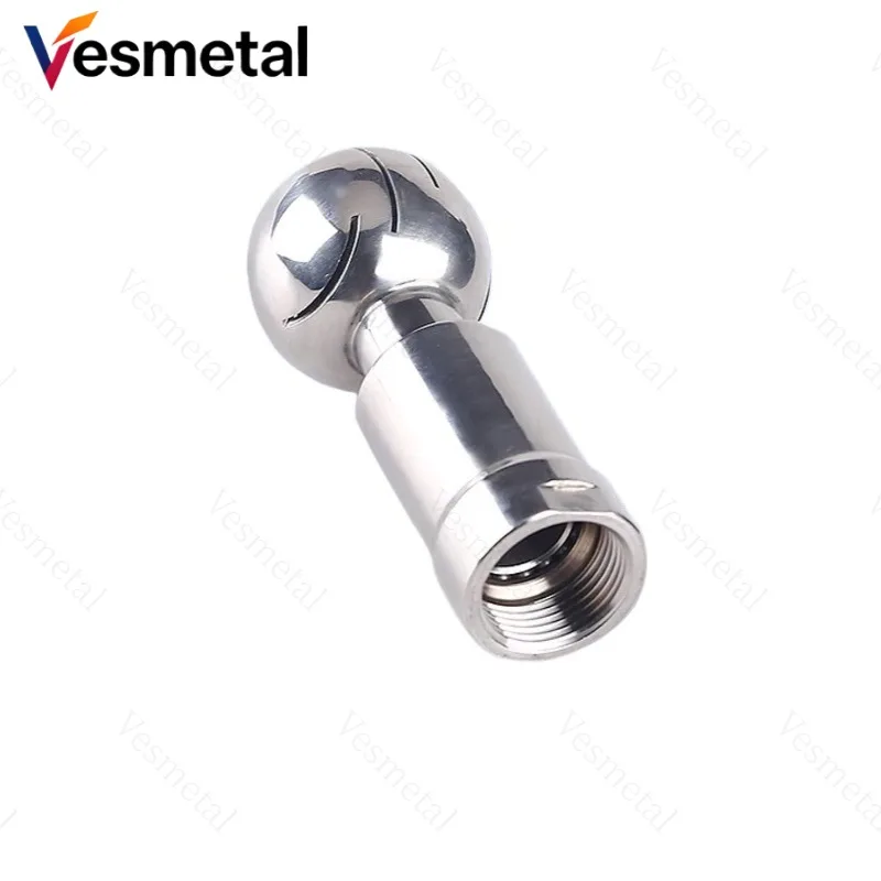 304/316 Stainless Steel Internal Thread Rotary Spray Ball, CIP Tank Cleaning Head, 360° Full Coverage Cleaning Fitting, DN10-50