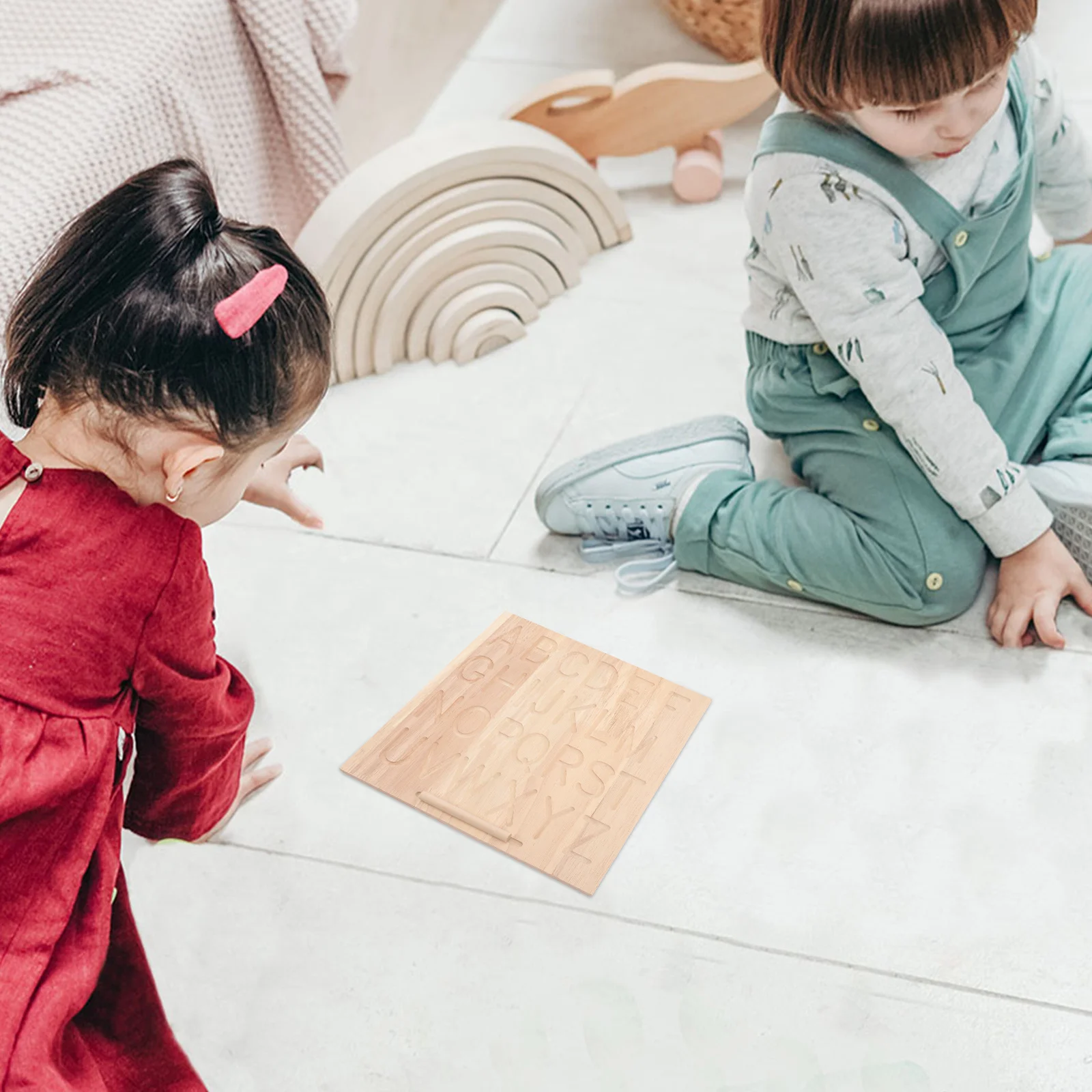 

1 set 1 Set Wooden Alphabet Tracing Board Double Sided Educational Playthings For Kids Homeschooling Preschool Learning Tool