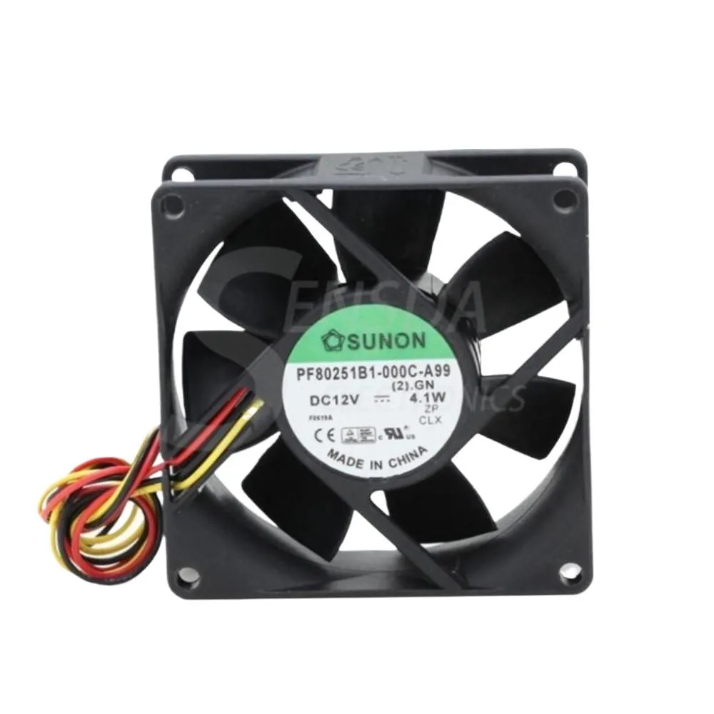 1PCS 80mm DC Brushless Fan for Sunon PF80251B1-000C-A99 80x80x25mm 12V 4.1W Dual Ball Bearing Axial Cooling
