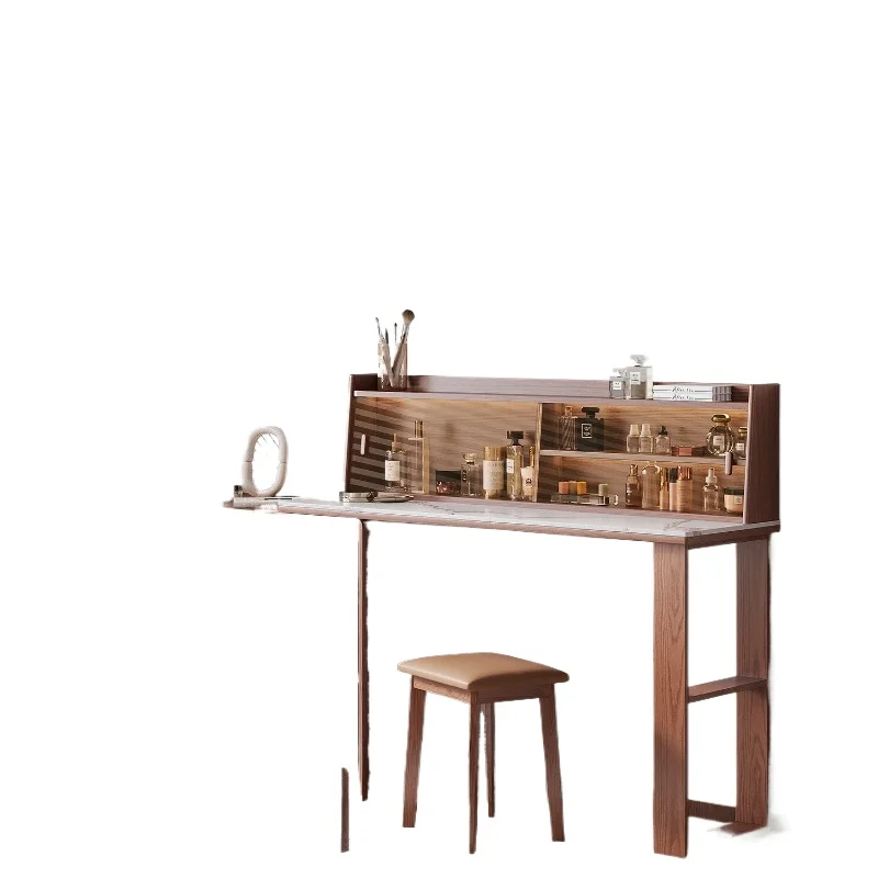 

Solid wood dresser, chest integrated retractable makeup table, small apartment bedroom desk corner storage cabinet