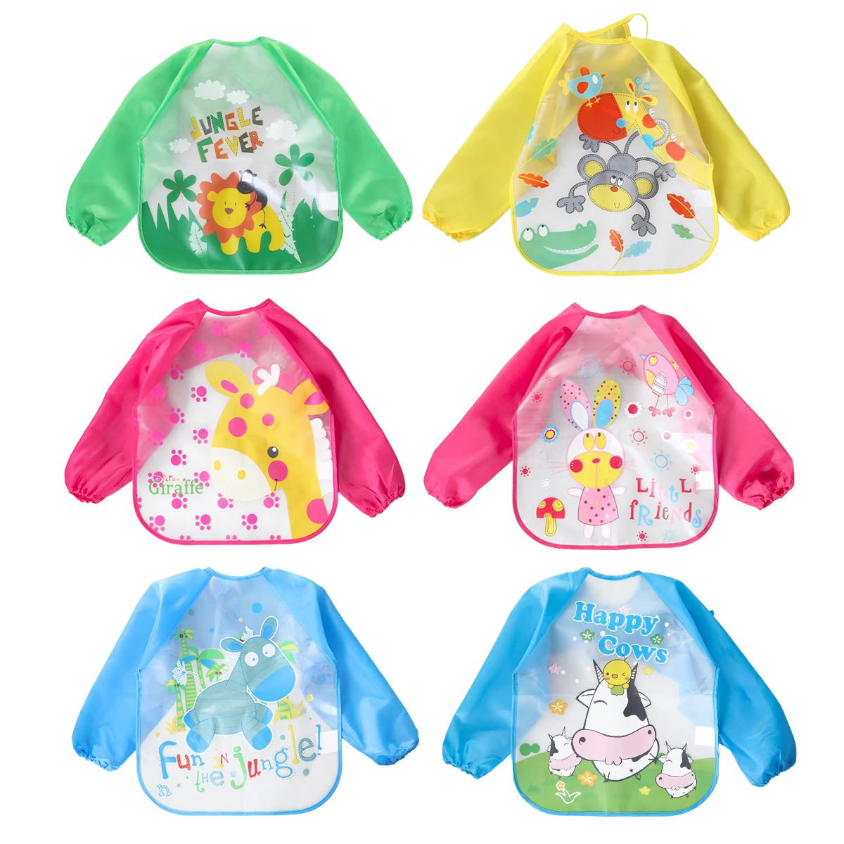 

Waterproof Baby Bibs Washable Reusable Toddler Apron EcoFriendly Cartoon Giraffe LeakProof EVA Material Baby