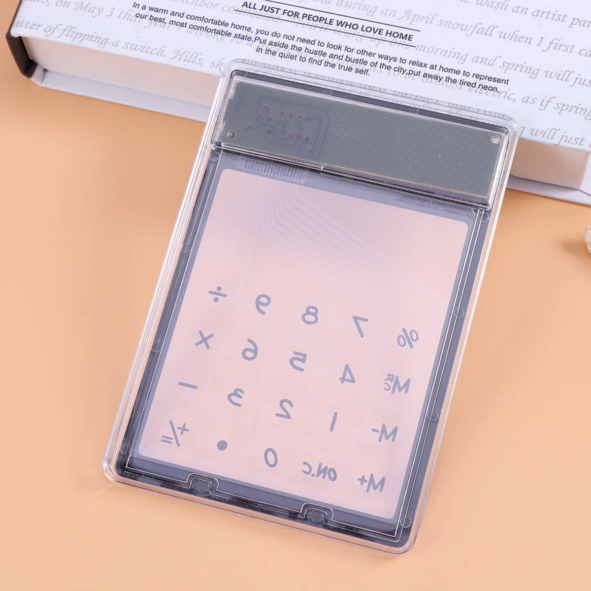 

Solar Calculator Transparent Touch Panel Black Compact Lightweight Design for Office Desktop Supplies Portable Touch Screen