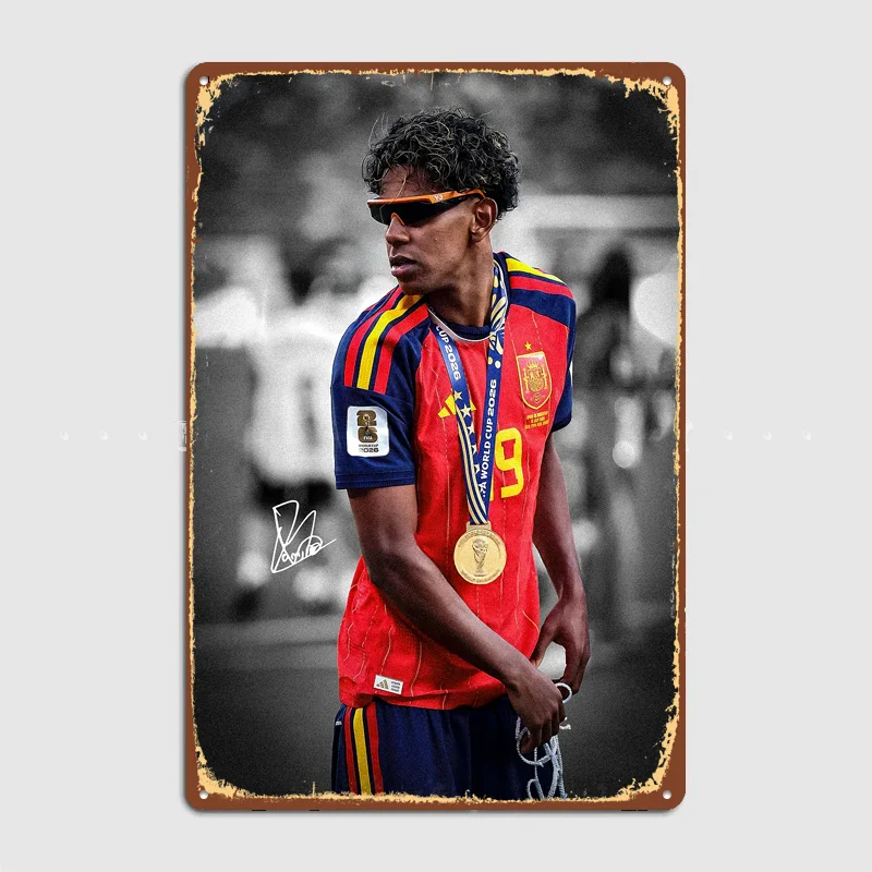 Lamine Yamal Poster Metal Posters Living Sign Indoor Outdoor Room Decoration Home Bar Decor Wall Decor