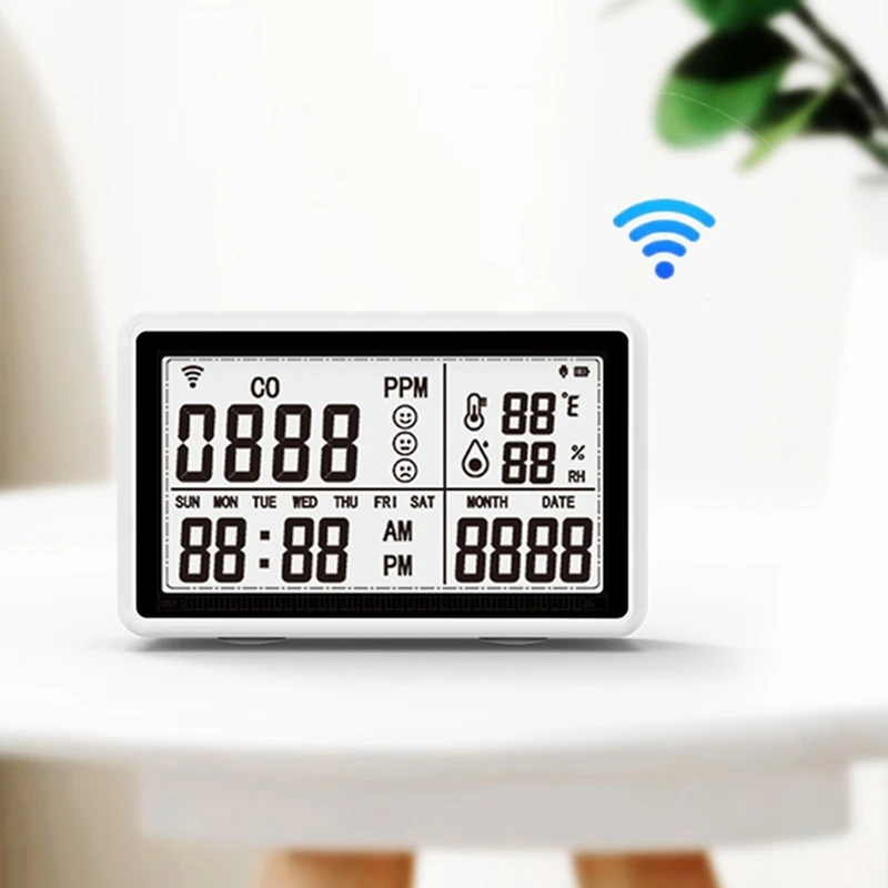 Tuya Wifi CO Meter Temperature And Humidity Tester Household Air Quality Monitor Carbon Monoxide Detector