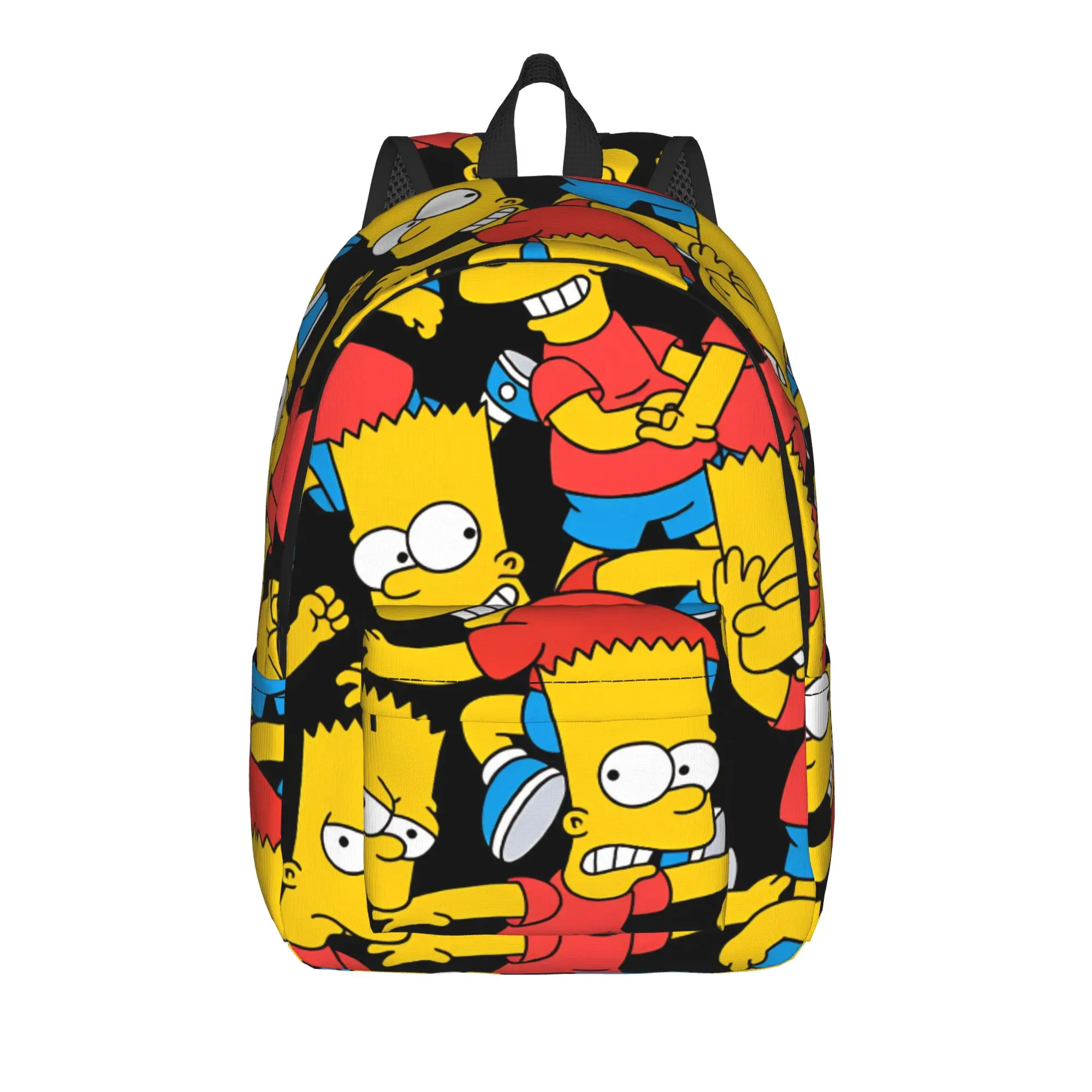 S-Simpsons Bart Character Pattern Backpack  Girl Polyester Daily Backpacks Soft Pretty High School Bags Rucksack