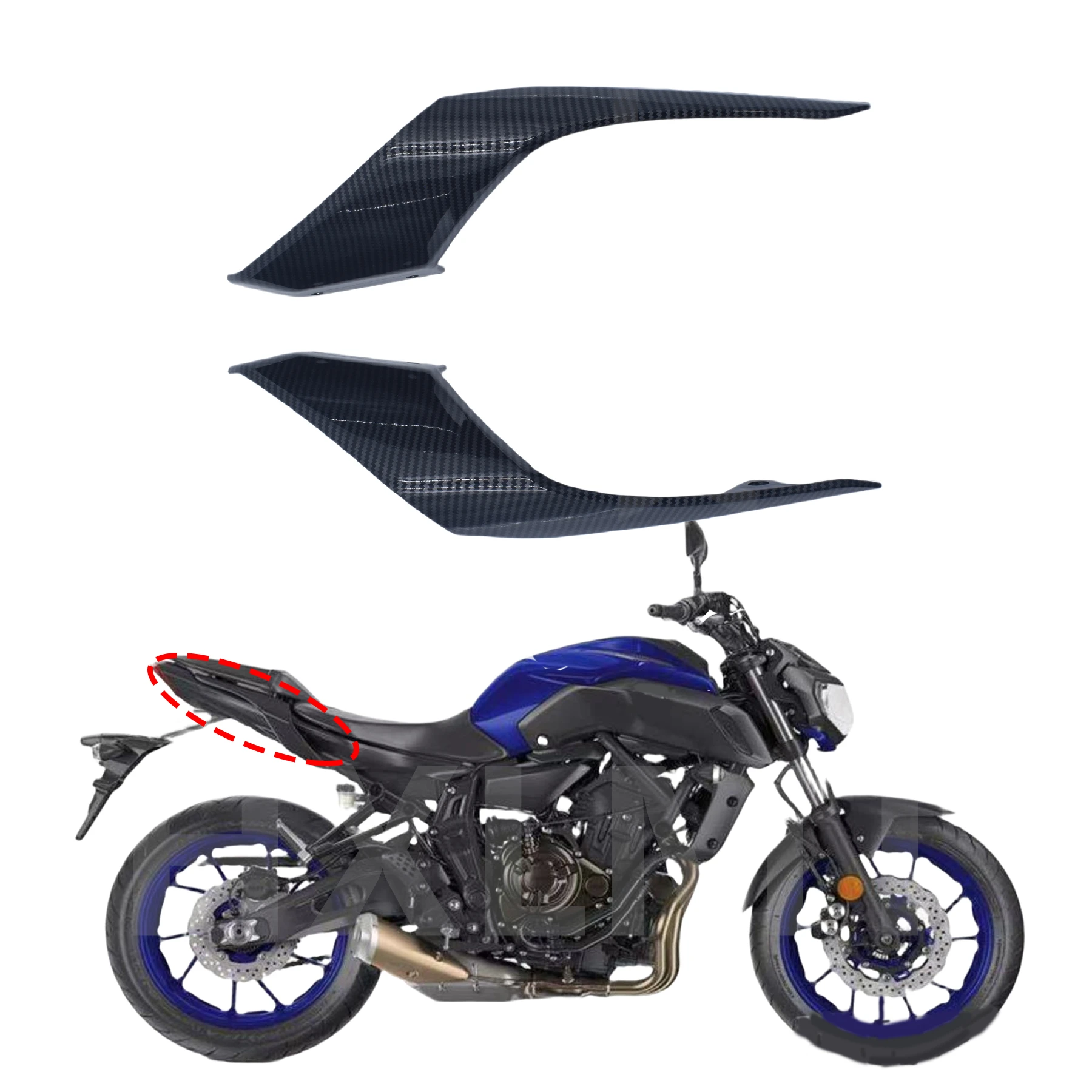 MT07 Motorcycle Rear Section Passenger Position Side Cover Rear Tailgate Side Panel Fairing For Yamaha FZ-07 MT07 FZ07 2018-2020