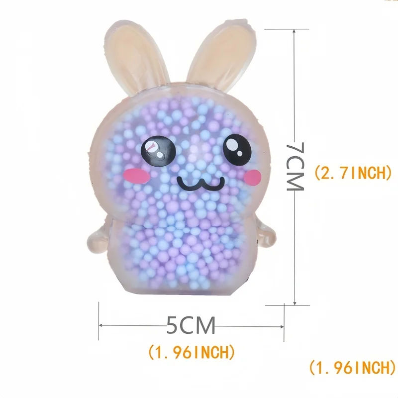 3 pçs bolas de estresse de coelho mole com luz alívio do estresse brinquedo meninas crianças brinquedos fidget coelho colorido para cesta de páscoa stuffers