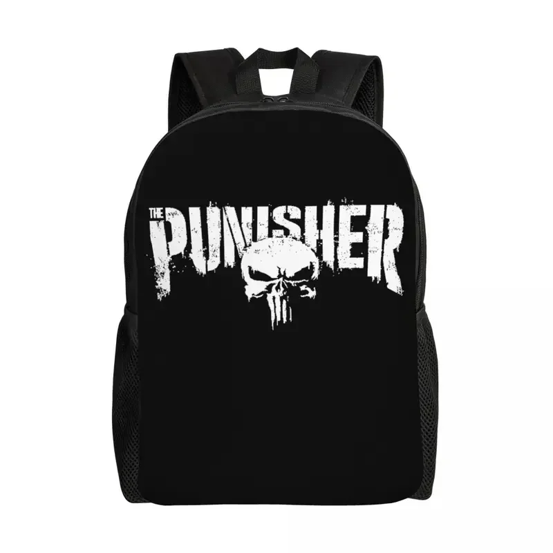 Customized Superhero Backpack Men Women Basic Bookbag for College School Punisher Skull Symbol Bags