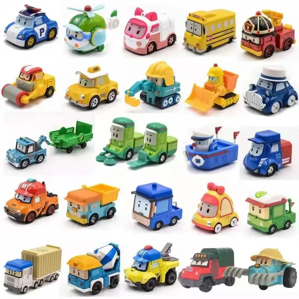 

19 Style Silverlit Robocar Korea Kids Toys Robot Roy Haley Anime Metal Action Figure Cartoon Toy Car for Children Best Gift