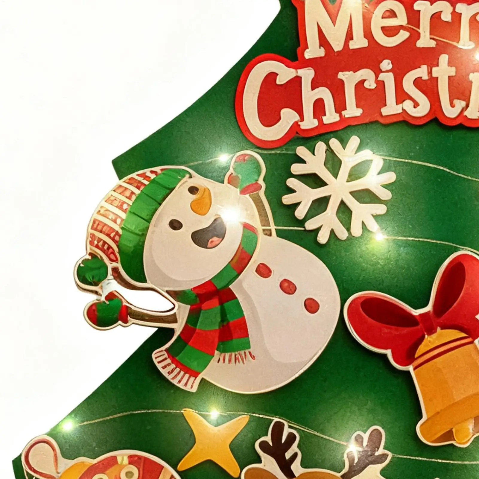 

Felt Christmas Tree With 9.8ft Light String Wall Decal LED Felt Wall Christmas Tree For Bedroom Nursery Outdoor Indoor