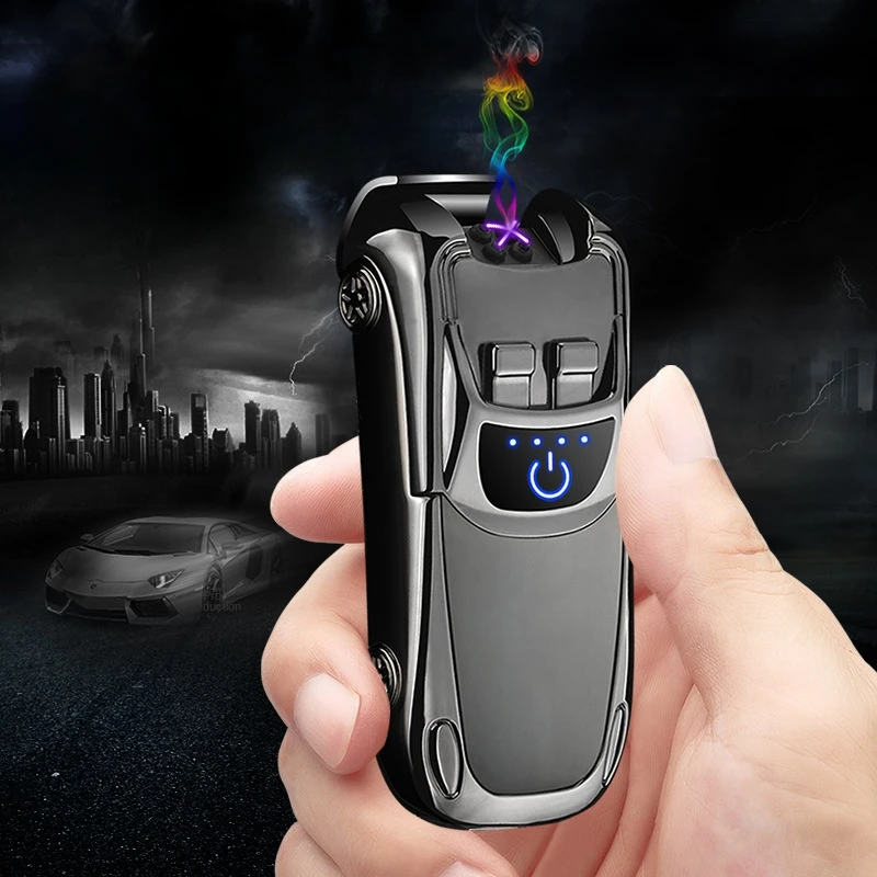 

Sports car shape rechargeable lighter, dual arc fingerprint touch sensing new technology cigarette lighter