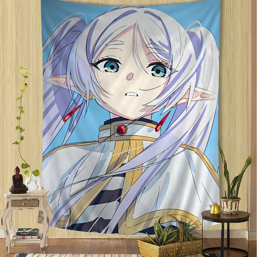 Anime Frieren Tapestry – Fine Art Printing Craft, Exquisite Japanese Wall Tapestry & Anime Wall Hanging for Home Decor
