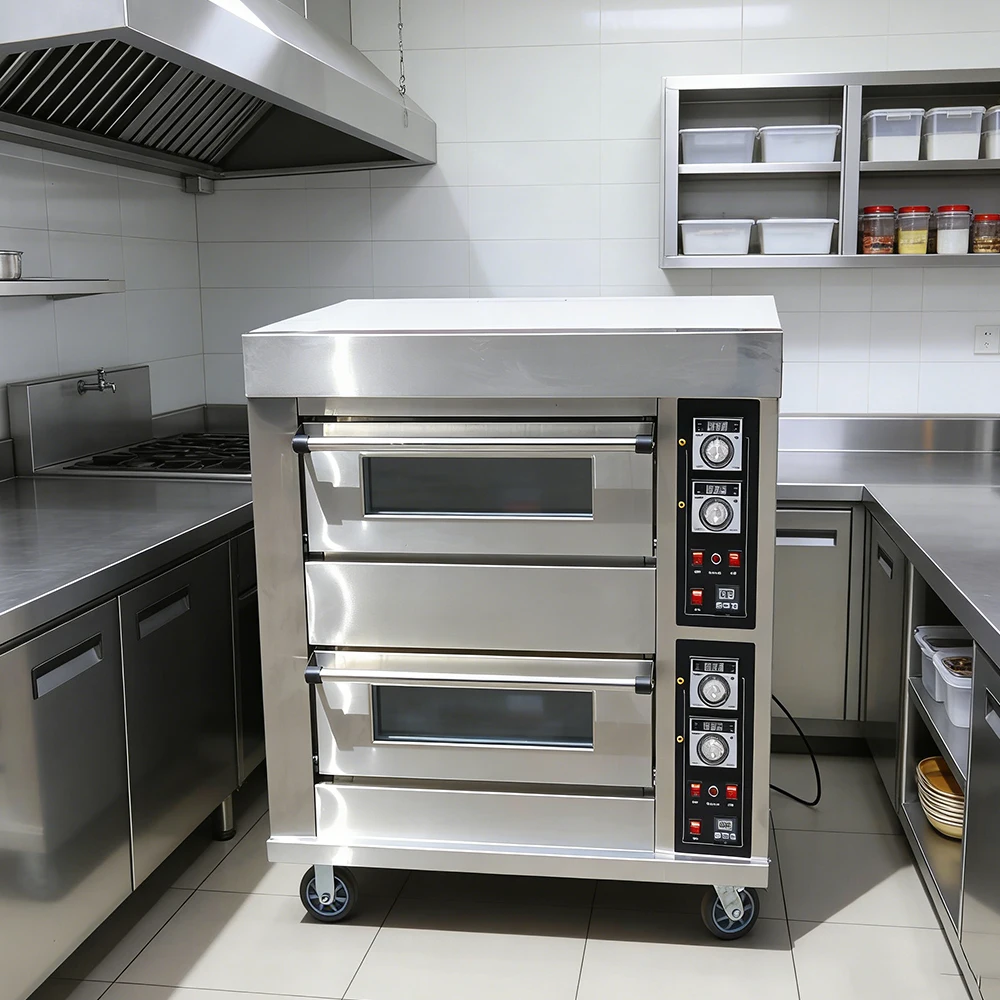 

Arrival High Capacity 2 Layers 4/6 Decks Industrial Food Processing Professional Catering Bread Baking Gas Deck Oven