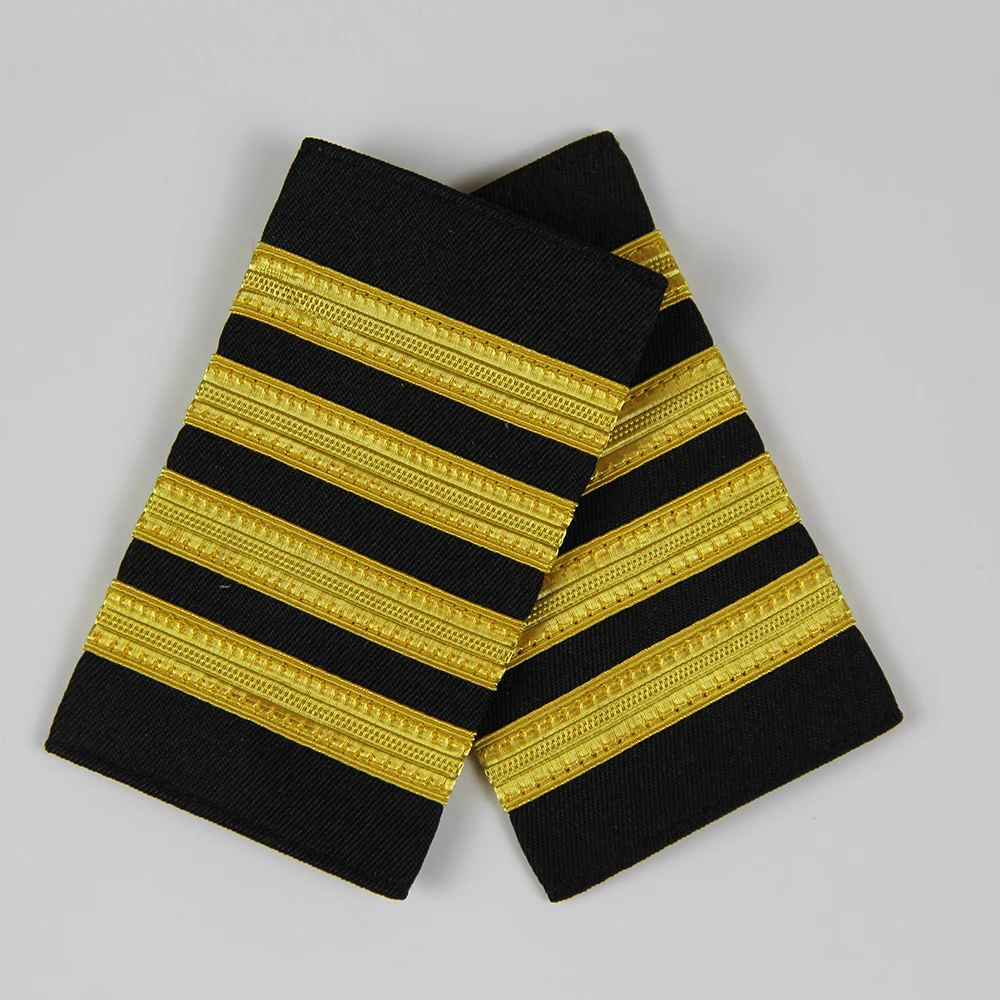 Spalline a treccia metallizzate dorate per la marcatura del grado del personale della fabbrica di sicurezza marina dell'aviazione