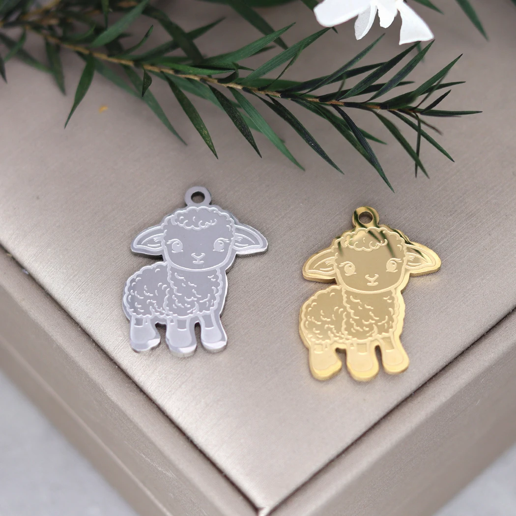 2pcs Animal Sheep Pendants Charms For Earring Keychain Lamb Charm DIY Jewelry Making Findings Accessories