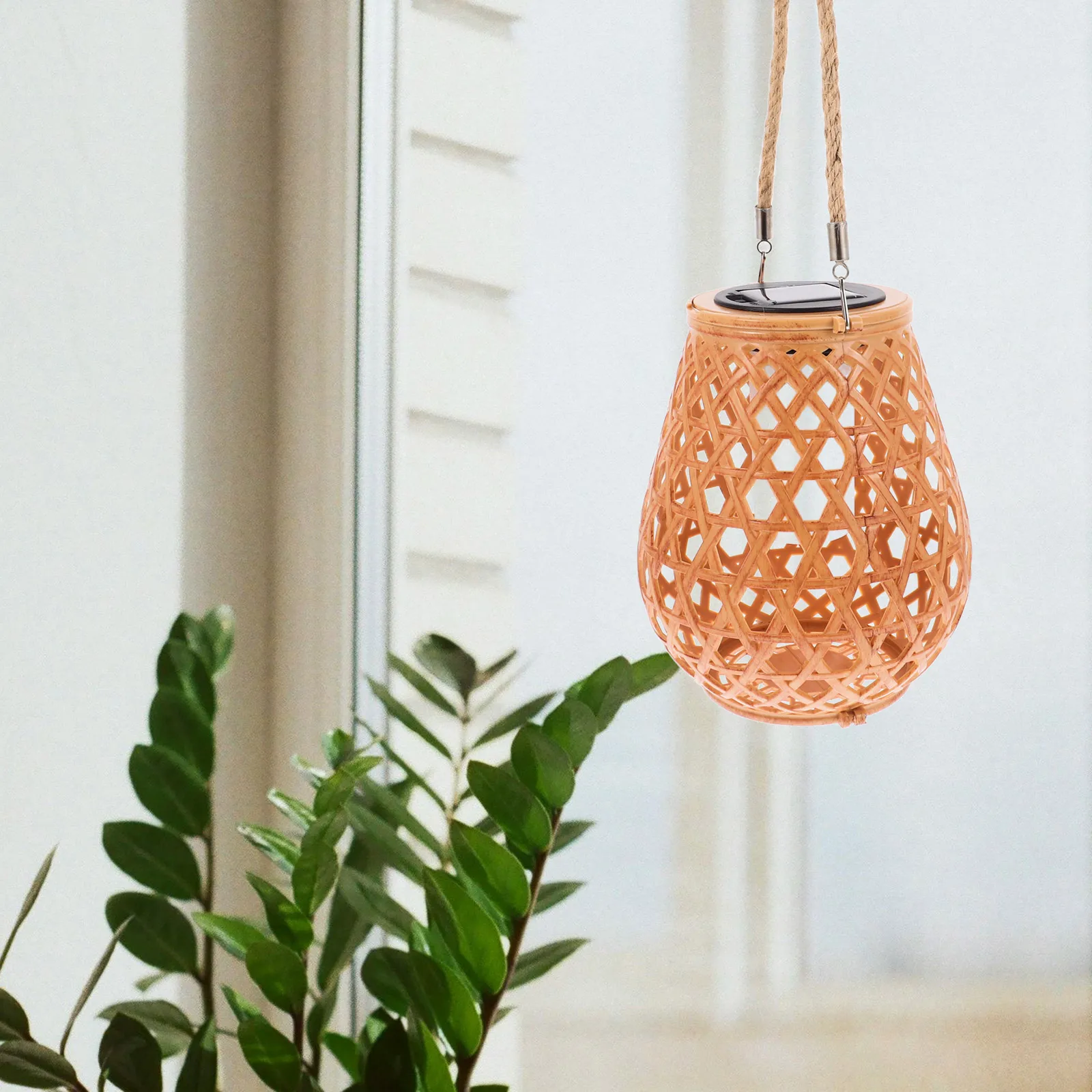 

Солнечный фонарь из ротанга, бамбуковый дизайн, уличный садовый светильник, фермерский дом, солнечная лампа в стиле бохо для двора, патио, декоративное освещение, прочный