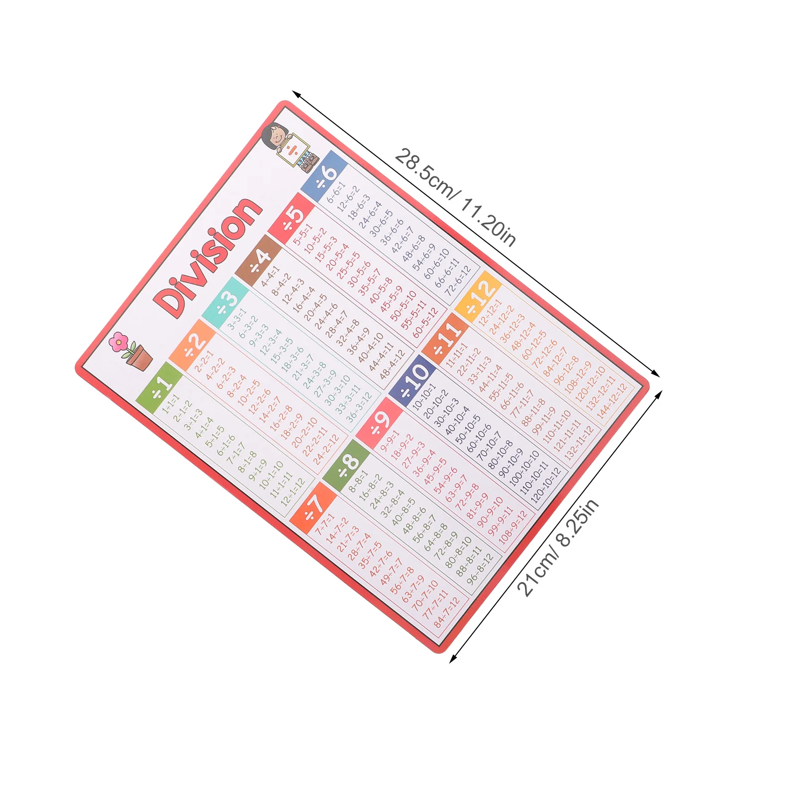 Pósteres educativos de matemáticas, gráficos de división de multiplicación, suma, resta, para el aprendizaje en el hogar en el aula, 8 Uds.