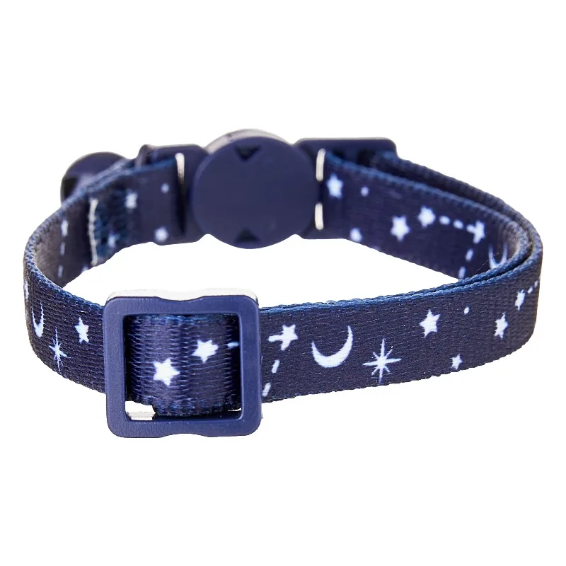 (2 pack) Break-Away Adjustable Cat Collar, Blue Celestial, One Size