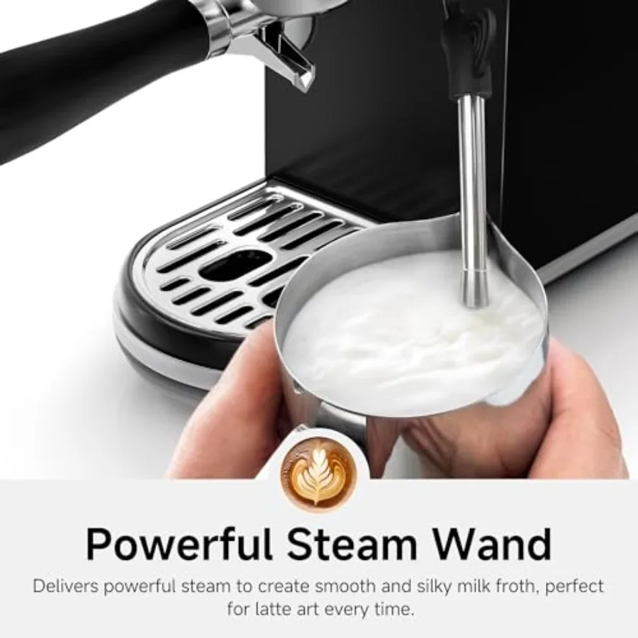 HIBREW H10B Máquina de café expreso de 51 mm para uso doméstico y cafetería Temperatura y configuración de volumen de taza totalmente ajustables Digita inteligente